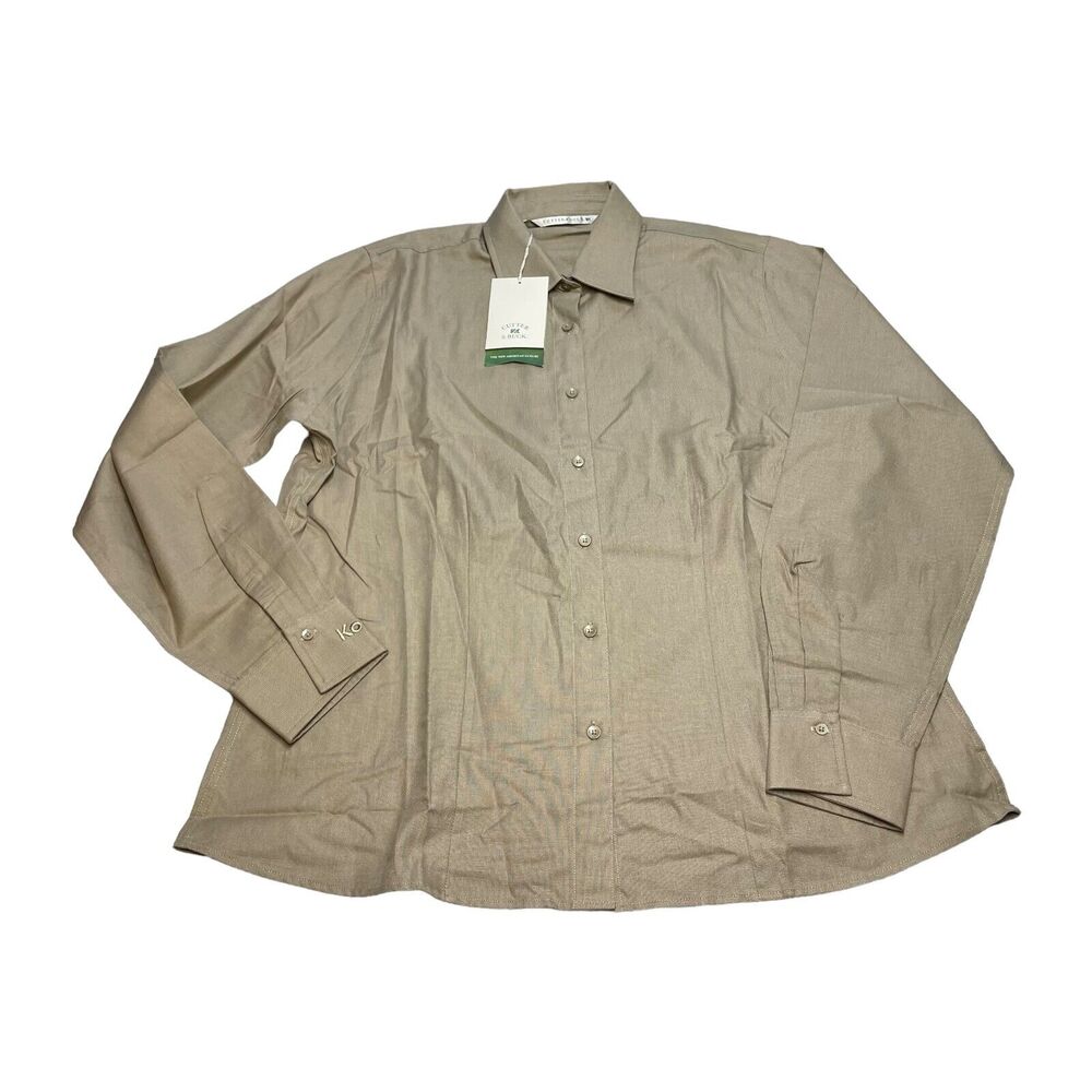 Cutter & Buck Shirt Women's XL Khaki Collared Long Sleeve Classic Fit Button-Up - Picture 1 of 9